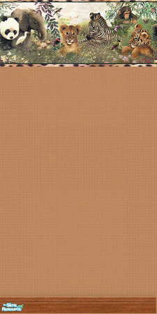 Sims 2 — Zoo Babies 02 by TSR Archive — Simple wallpaper with a boarder of adorible baby animals.