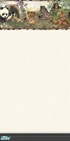 Sims 2 — Zoo Babies 01 by TSR Archive — Simple wallpaper with a boarder of adorible baby animals.