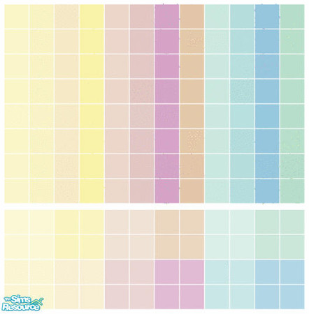 Sims 2 — Saturn Bathroom Tile Set by s00z — Three coordinating tiled walls and floors.