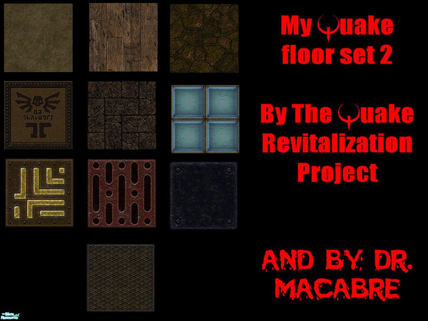 Sims 2 — My Quake floor set 2 by Dr. Macabre — Yep thats right, even more dark floors for your Sims home created by The
