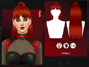 Sims 4 — Kayla Hairstyle by Enriques4 — New Mesh 24 Swatches All Lods Base Game Compatible Teen to Elder Hat Chop