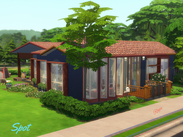 Sims 4 — Spot by ruja2 — Spot, a house for a small family. It has two bedrooms, one bathroom, an open area with dining