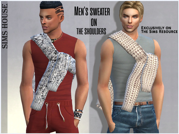 The Sims Resource - Men's sweater on the shoulders