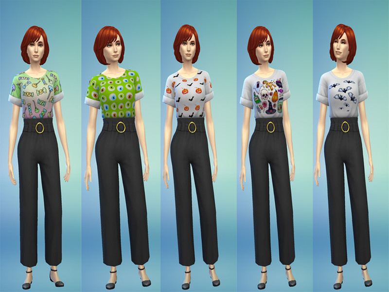 Sims 4 The Sims Resource | Joyous Halloweenie Set- Staying Home Outfit by TSR Creator