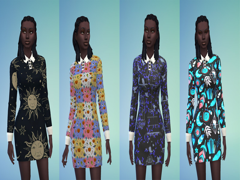 Sims 4 The Sims Resource | Joyous Halloweenie Set- W Adams Dress by TSR Creator