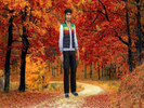 Sims 4 — Fall Road CAS Background by LevelupGamer — Beautiful autumn themed CAS background.