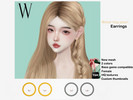 Sims 4 — [KIKIW] Metal ring pearl earrings by KIKIW — New mesh 2 colors Base game compatible Female HQ textures Custom