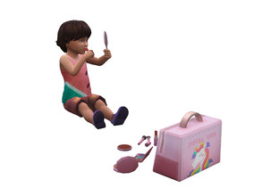 Sims 4 — [patreon] functional toddler makeup kit  by PandaSamaCC — Functional fully animated toddler makeup kit toy.