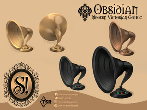Sims 4 — Modern Victorian Gothic - Obsidian Stereo by SIMcredible! — by SIMcredibledesigns.com available at TSR 3 colors