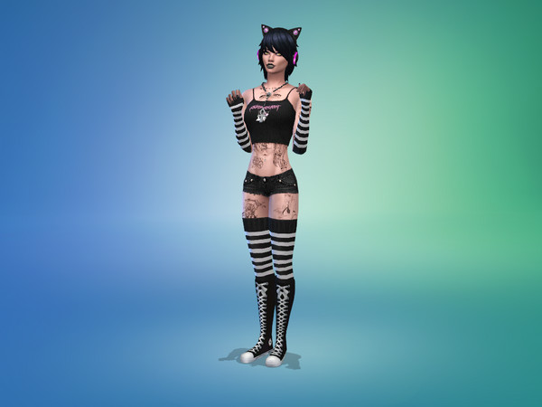 Sims 4 — (Brunonis) Striped Gloves (Recolor) by Brunonis — 6 colors. For females only. Some feedback would be