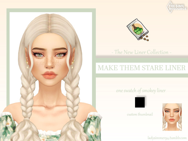 Sims 4 — Make Them Stare Liner by LadySimmer94 — PLEASE READ CREATOR NOTES BEFORE COMMENTING BGC 1 swatch Custom