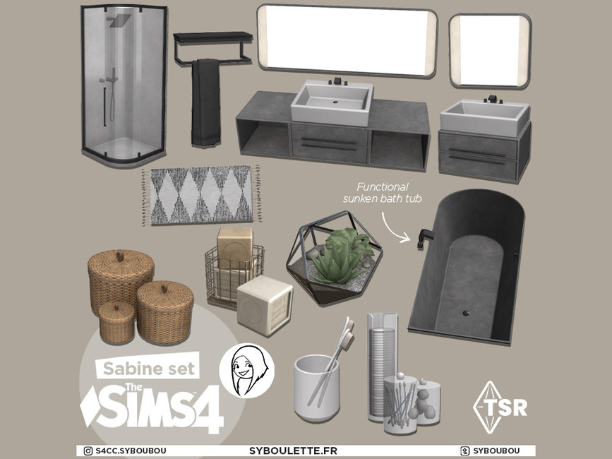 The Sims Resource - Sabine bathroom set - Part 1: Furnitures
