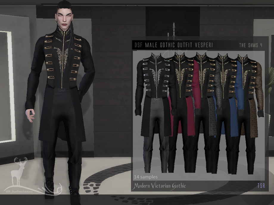 The Sims Resource - Modern Victorian Gothic_ Male gothic outfit Vesperi