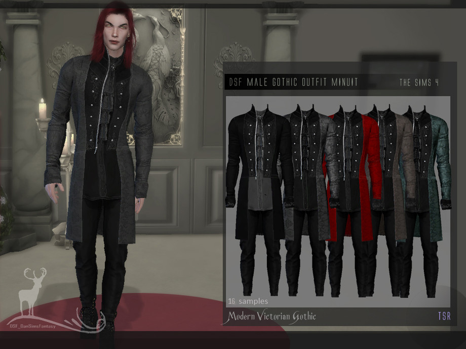 The Sims Resource - Modern Victorian Gothic_ Male gothic outfit Minuit