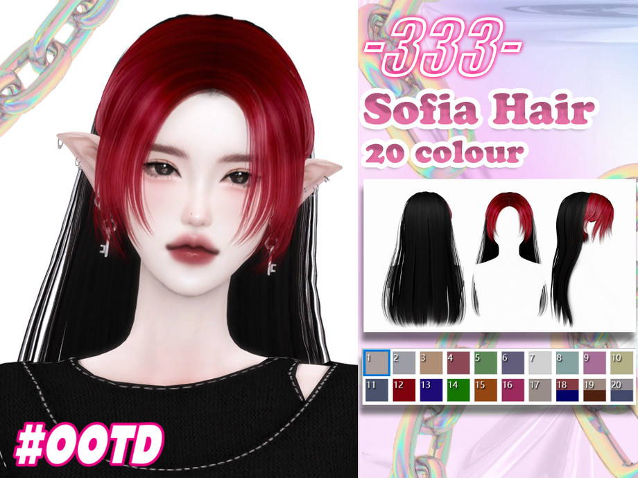 The Sims Resource - 333-Sofia hair