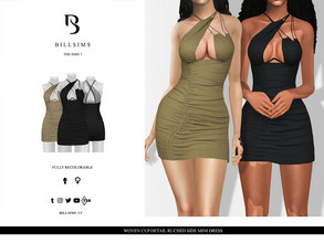 Sims 3 — Woven Cup Detail Ruched Side Mini Dress by Bill_Sims — This mini dress features a woven material with cup
