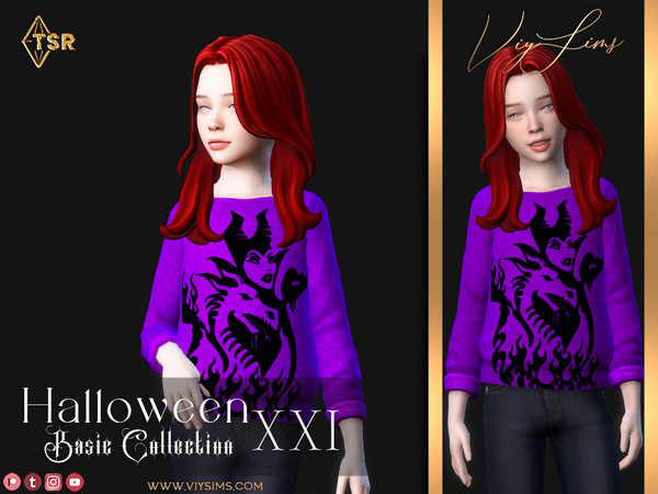 Sims 4 — Halloween XXI [Basic Collection] - Kid Top V.1 by Viy_Sims — Premium Collection in my Patreon New Mesh All Maps