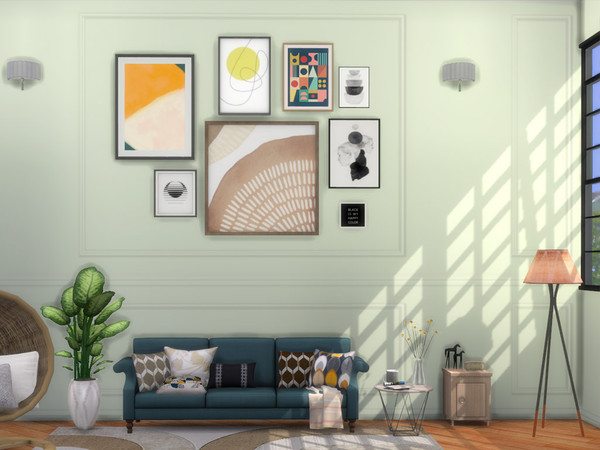 Sims 4 — Asparagus Green Frame Molding by seeu1207 — Walls that can be used in any combination you want.
