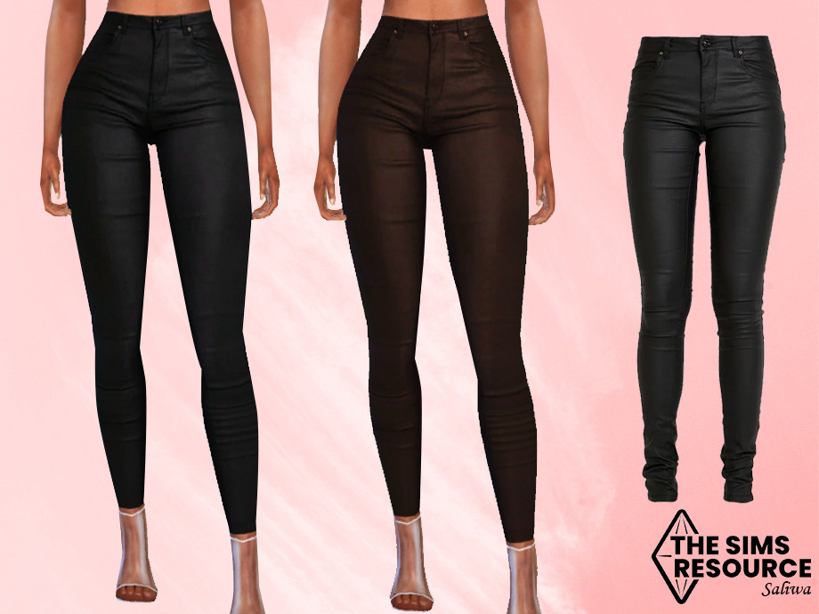 The Sims Resource - High Waisted Leather Pants