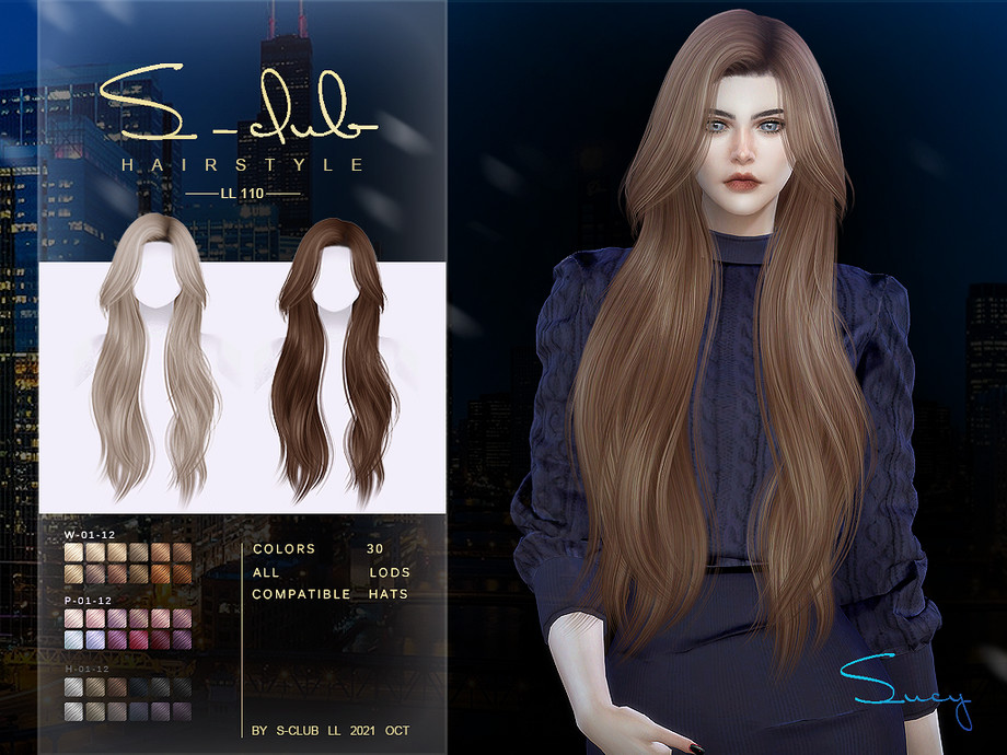 The Sims Resource - Silky Long hairstyle (Sucy)
