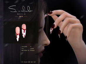 Sims 4 — Creepy halloween nails by S-Club by S-Club — Creepy halloween nails, 8 swatches, hope you enjoy with it, thank