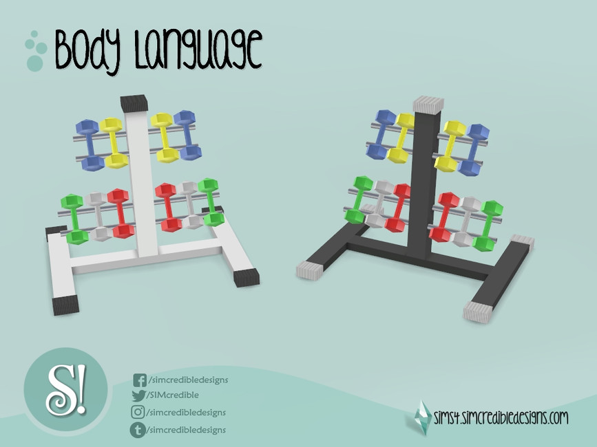 The Sims Resource - Body Language Dumbbells rack