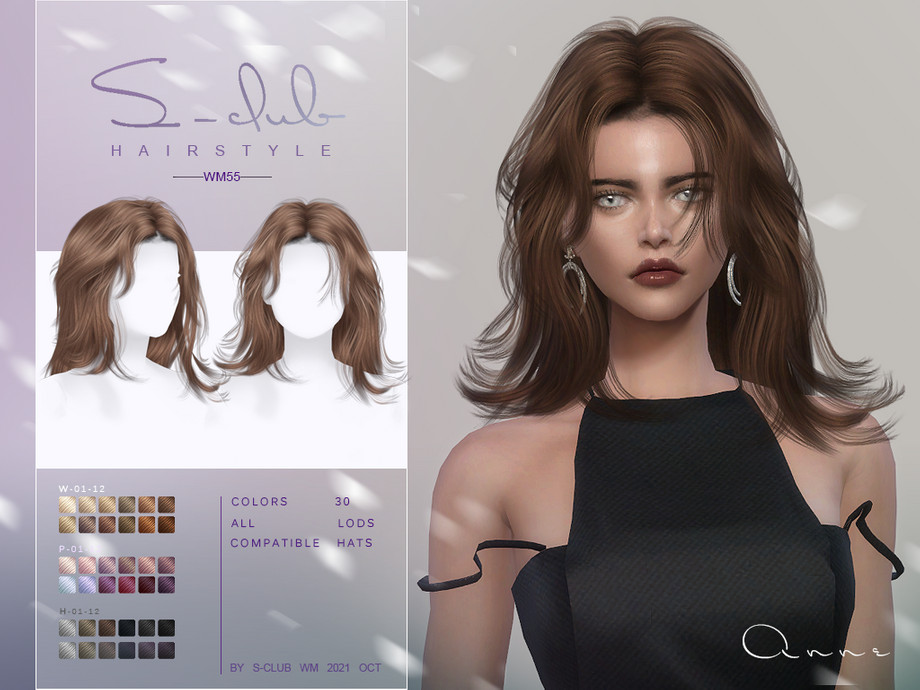 The Sims Resource Mi Long Curly Hairstyleanne By S Club