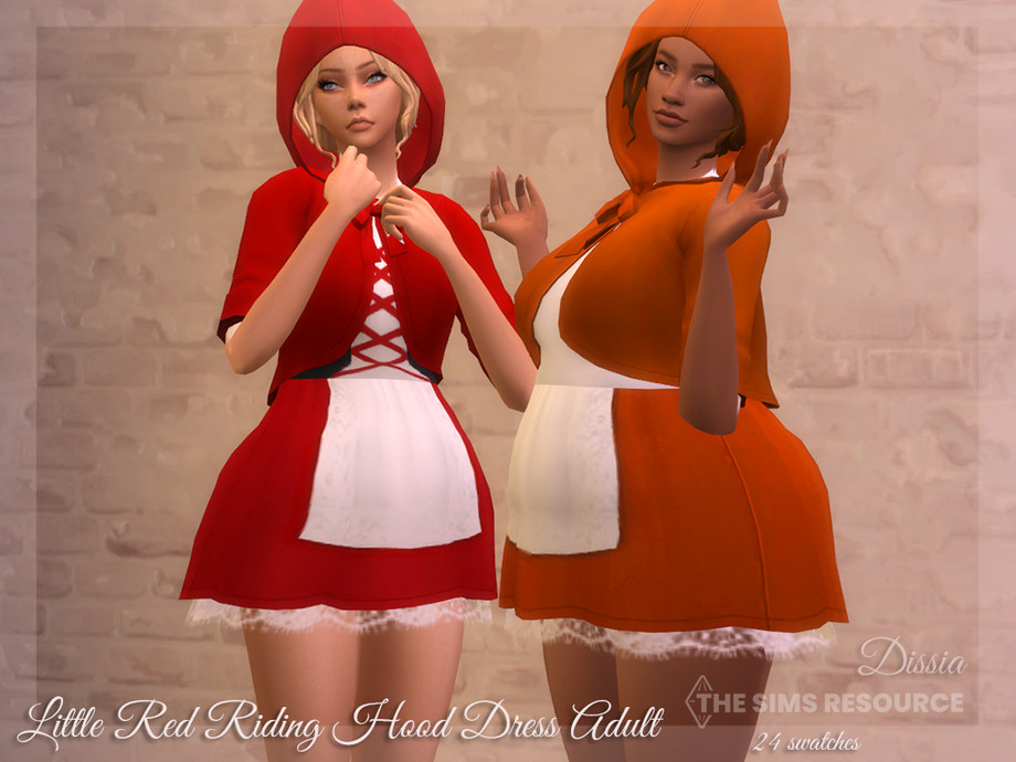 The Sims Resource Little Red Riding Hood Dress Adult