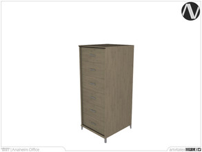 Sims 3 — Anaheim Tall Six Drawer Cupboard by ArtVitalex — Office And Study Room Collection | All rights reserved | Belong