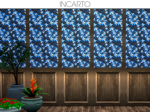 Sims 4 — Wood Panel with Leaves by Incarto — 8 swatches Base game