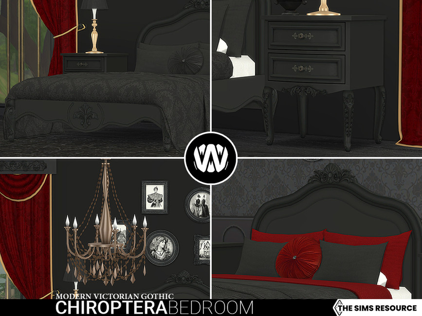 The Sims Resource - Modern Victorian Gothic - Chiroptera Bedroom