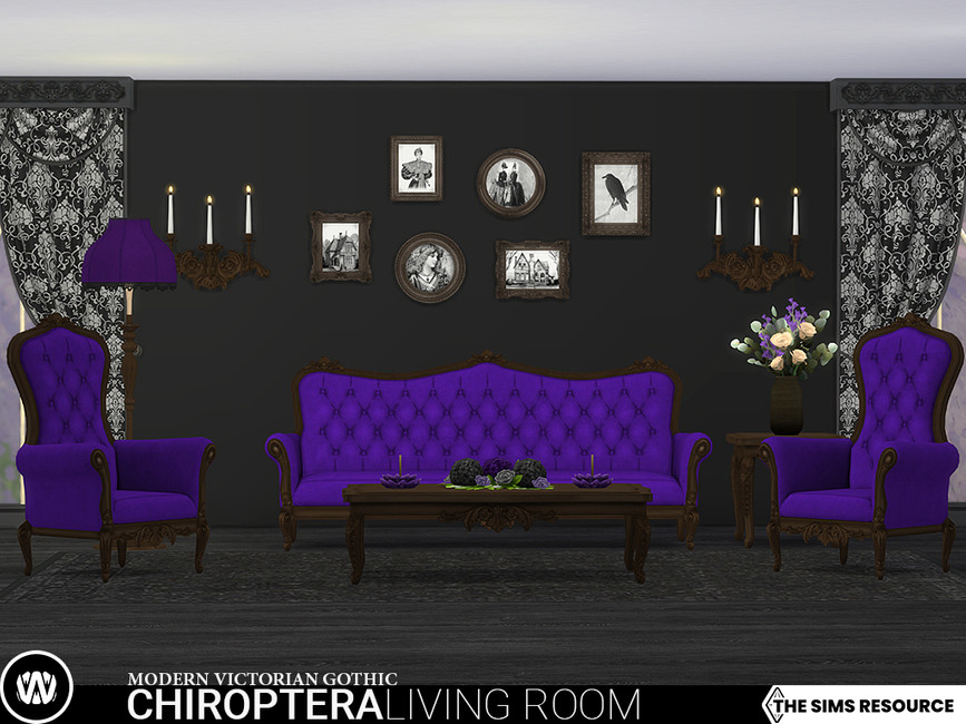The Sims Resource - Modern Victorian Gothic - Chiroptera Living Room