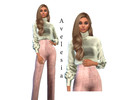 Sims 4 — High Neck Velvet Sweater by Avelesia — High Neck Velvet Sweater Teen - Young Adult- Adult -Elder Enjoy.