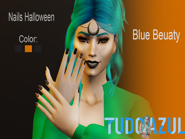 Sims 4 — Nails Texture Halloween by tudo_azul — 3 colors available. prohibited to re-post recolors only with permission