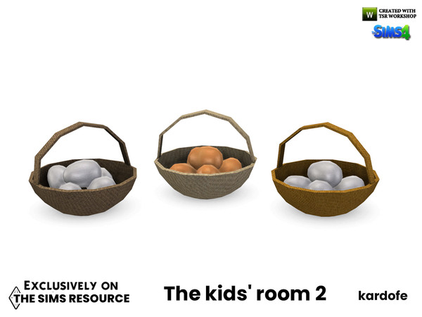 Sims 4 — The kids' room_Egg basket by kardofe — Small basket with toy eggs, decorative , in three different options