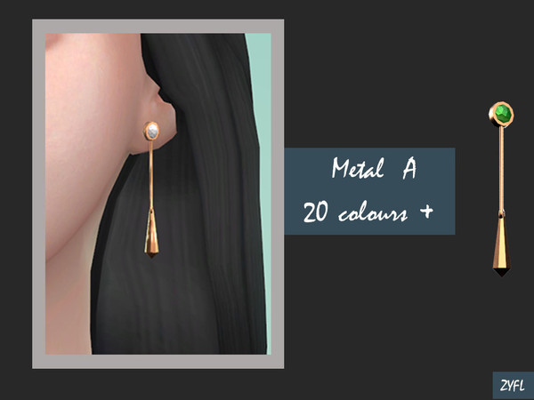 Sims 4 — (ZYFL)MetalA by ZYFL — This is an adult female earring. This earring is a blend of more than 20 different