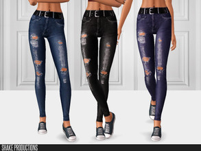 Sims 3 — ShakeProductions-S3-135 by ShakeProductions — Recolorable Denim High Waisted Jeans