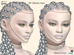 Sims 4 — 3d Illusion Face by MahoCreations — optical 3d illusion basegame handpainted to find in skindetail crease