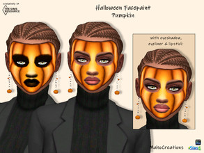 Sims 4 — Facepaint Pumpkin by MahoCreations — basegame handpainted 2 versions female / male teen to elder to find in