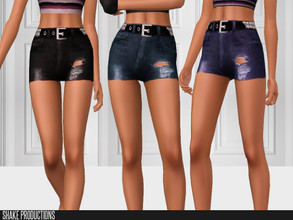 Sims 3 — ShakeProductions-S3-136 by ShakeProductions — Recolorable High Waisted Denim Shorts