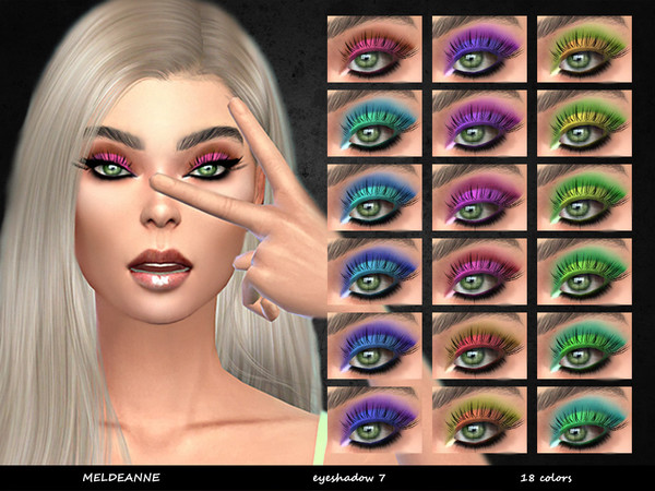 Sims 4 — MELDEANNE - EYESHADOW #7 by MELDEANNE — - CATEGORY: EYESHADOW - SWATCHES: 18 - GENDER: FEMALE