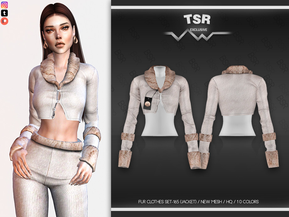The Sims Resource - Fur Clothes Set-165 (Jacket) Bd570