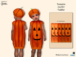 Sims 4 — Pumpkin Outfit Toddler by MahoCreations — For your toddlers a cute pumpkin costumes for halloween. new mesh