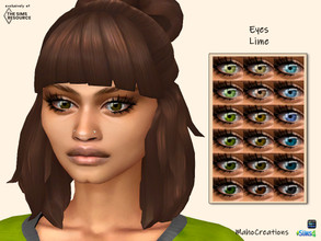 Sims 4 — Eyes Lime by MahoCreations — handpainted basegame toddler to elder female / male 18 colors to find in facepaint