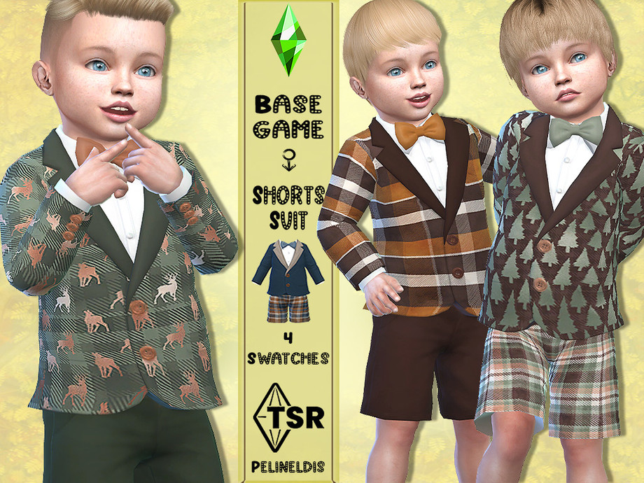 The Sims Resource - Fall Flannel Shorts Suit