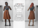 Sims 4 — Ashe Dress by Jihannas — A dress with a denim top and colorful bottoms.