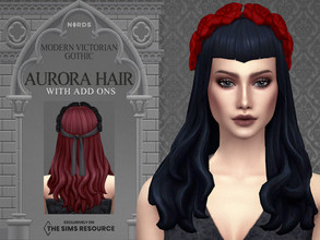 Sims 4 — Modern Victorian Gothic - Aurora Hair by Nords — Dag Dag, this is a loose long wavy hairstyle, with pointy