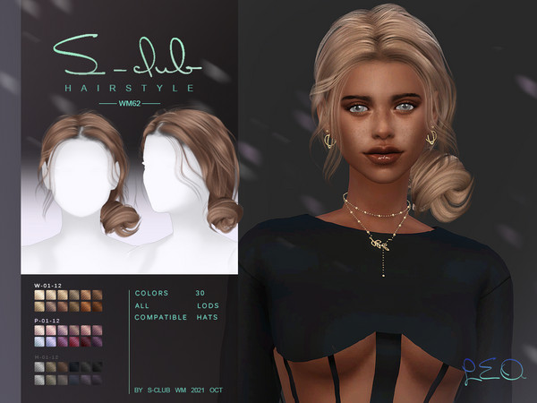 The Sims Resource - Short hair with Bun(Lea) by S-Club
