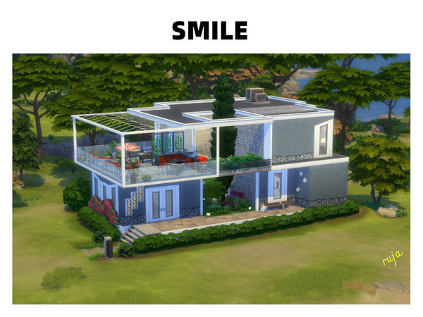 Sims 4 — Smile by ruja2 — Smile is a big house. It has three bedrooms, two bathrooms, a living room with a fireplace, a