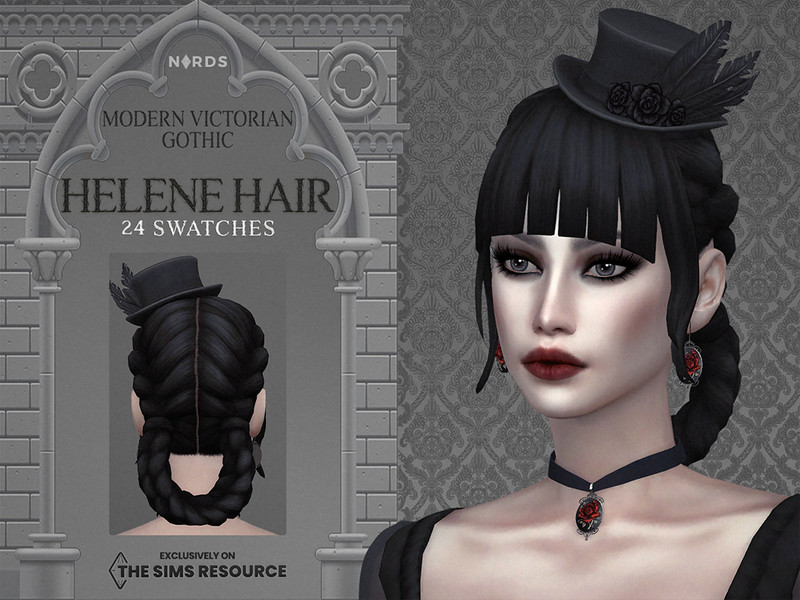 Sims 4 The Sims Resource | Modern Victorian Gothic - Helene Hair by TSR Creator